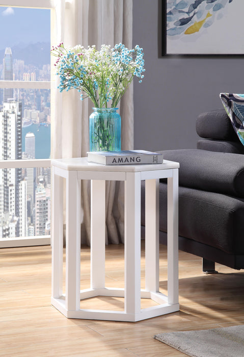 Reon Marble & White End Table (2Pc Pk) image