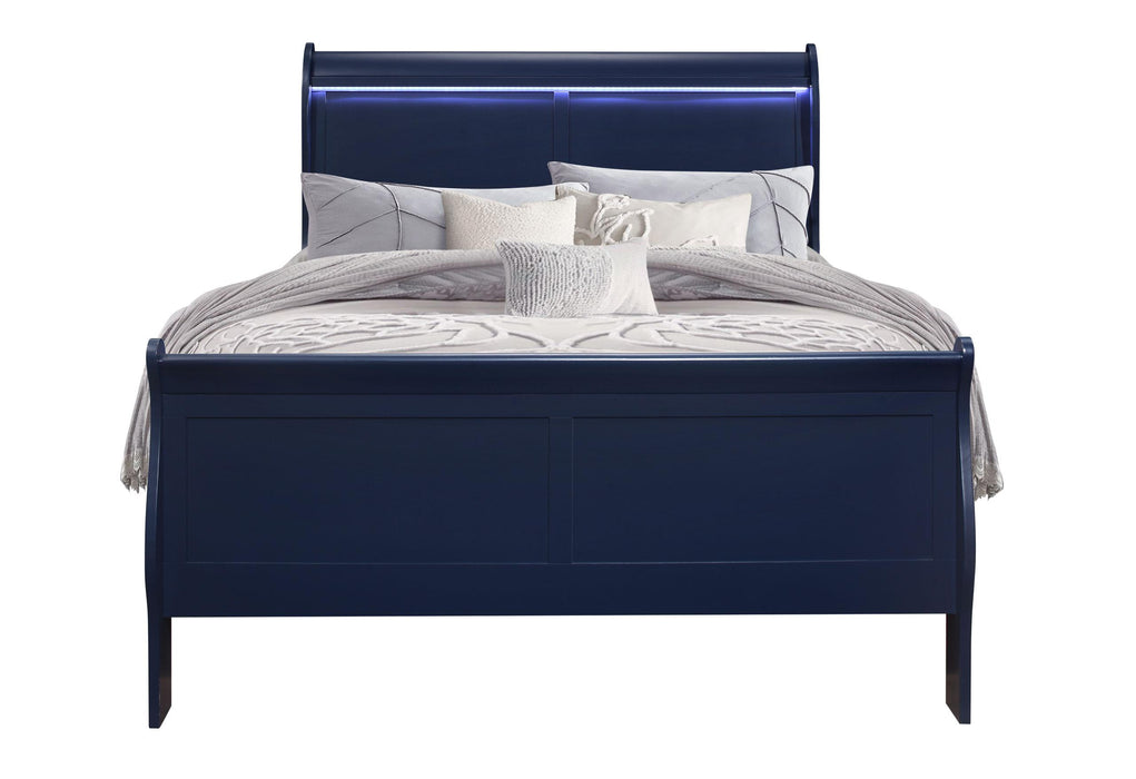 CHARLIE BLUE FULL BED WITH LED image