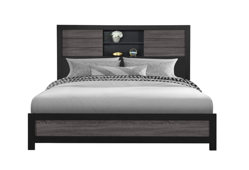 LISBON GREY/BLACK BOOKCASE KING BED image