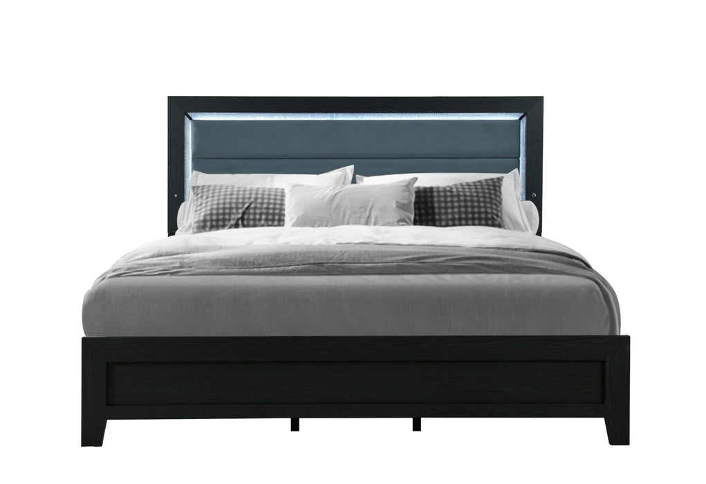Reid Black Bed With Led