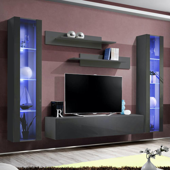 Fly A 30TV Wall Mounted Floating Modern Entertainment Center - Gray AB2