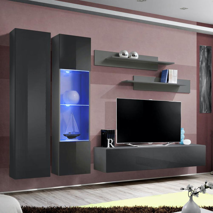 Fly A 30TV Wall Mounted Floating Modern Entertainment Center - Gray A5