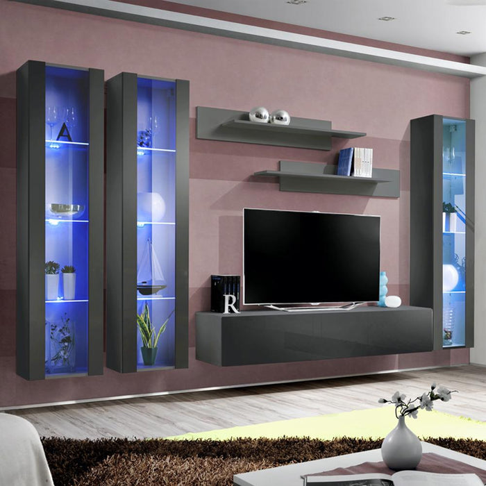 Fly C 30TV Wall Mounted Floating Modern Entertainment Center - Gray CD2