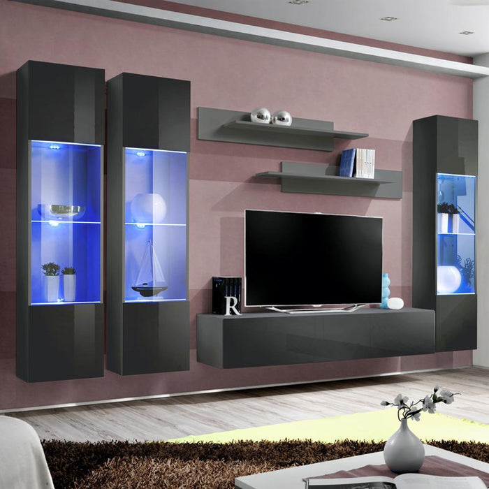 Fly C 30TV Wall Mounted Floating Modern Entertainment Center - Gray CD3