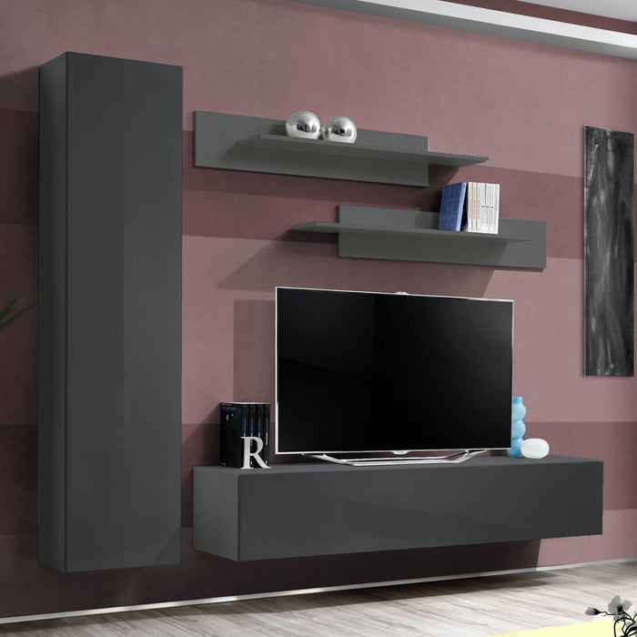 Fly G 30TV Wall Mounted Floating Modern Entertainment Center - Gray G1