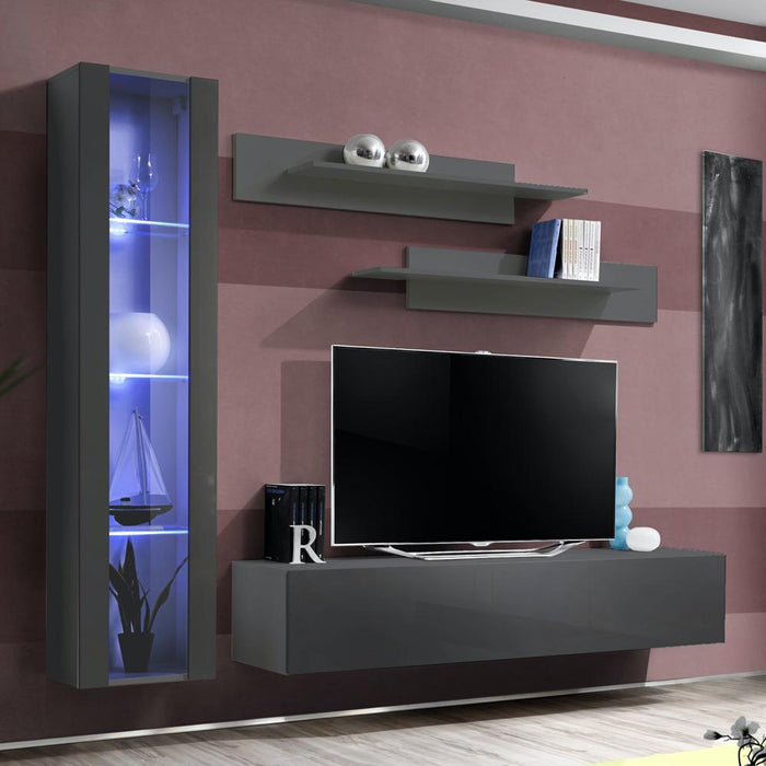 Fly G 30TV Wall Mounted Floating Modern Entertainment Center - Gray G2