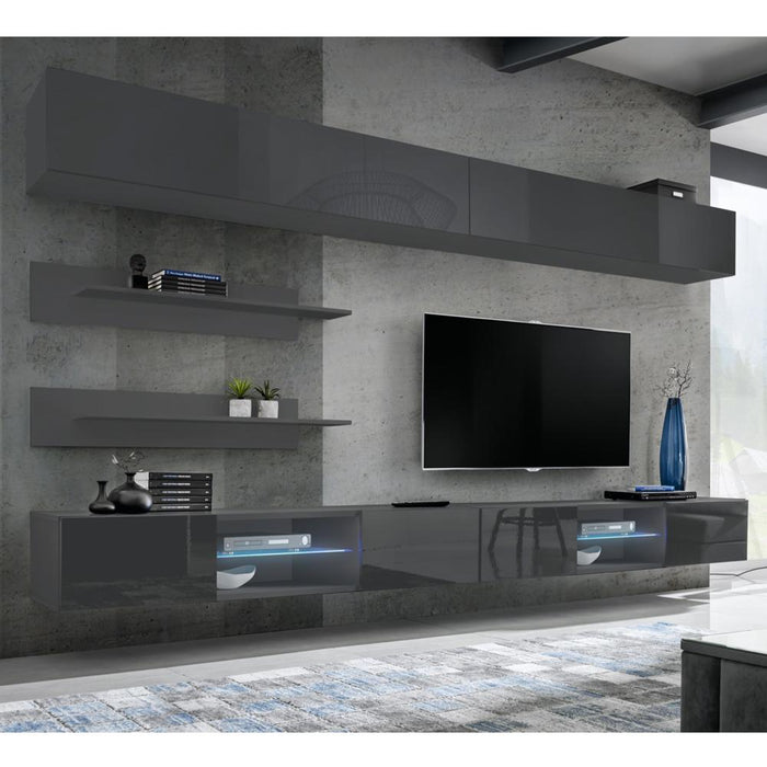 Fly I 33TV Wall Mounted Floating Modern Entertainment Center - Gray I1