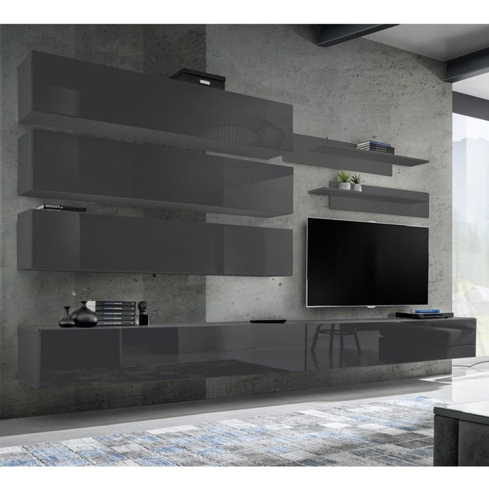 Fly J 30TV Wall Mounted Floating Modern Entertainment Center - Gray J1