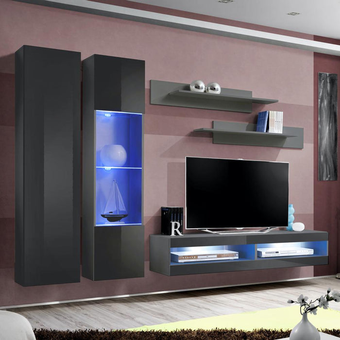 Fly A 34TV Wall Mounted Floating Modern Entertainment Center - Gray A5