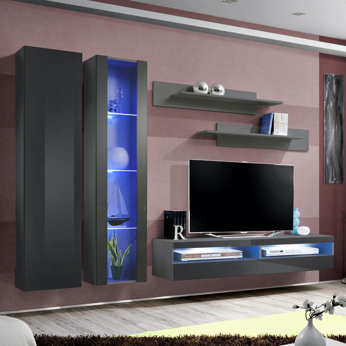 Fly A 35TV Wall Mounted Floating Modern Entertainment Center - Gray A4