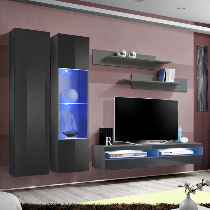 Fly A 35TV Wall Mounted Floating Modern Entertainment Center - Gray A5