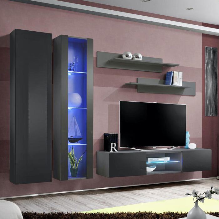 Fly A 33TV Wall Mounted Floating Modern Entertainment Center - Gray A4