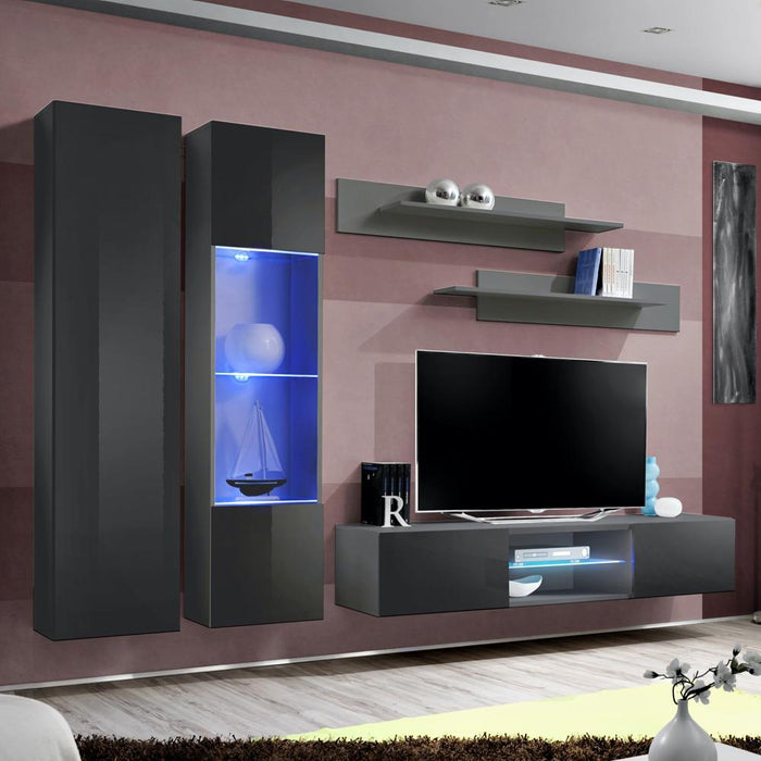 Fly A 33TV Wall Mounted Floating Modern Entertainment Center - Gray A5