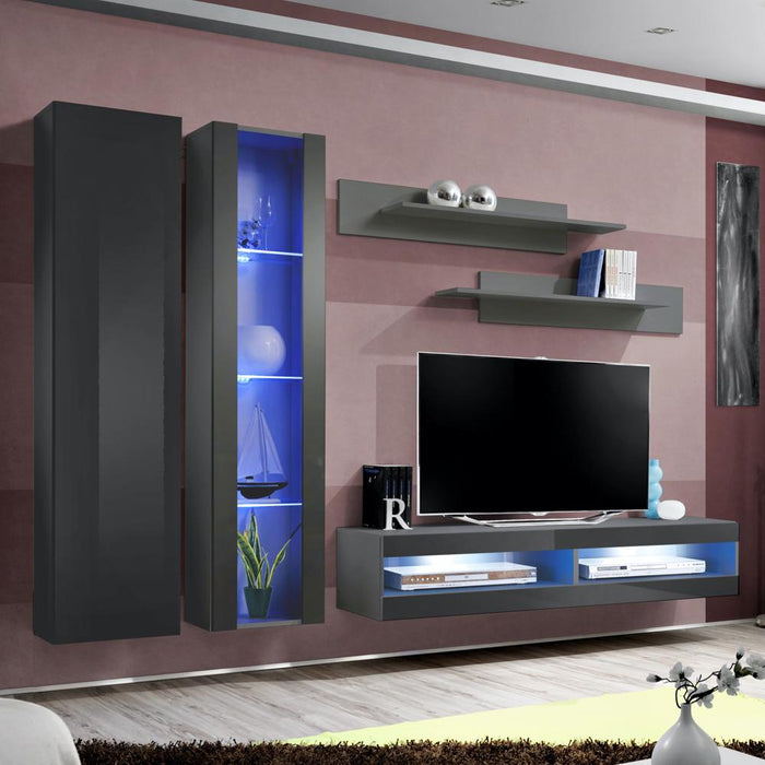 Fly A 34TV Wall Mounted Floating Modern Entertainment Center - Gray A4