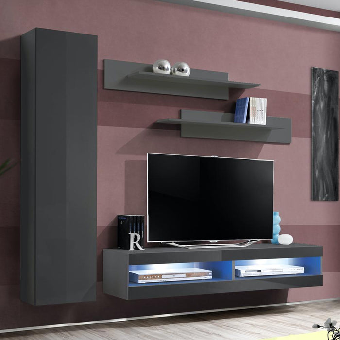 Fly G 34TV Wall Mounted Floating Modern Entertainment Center - Gray G1