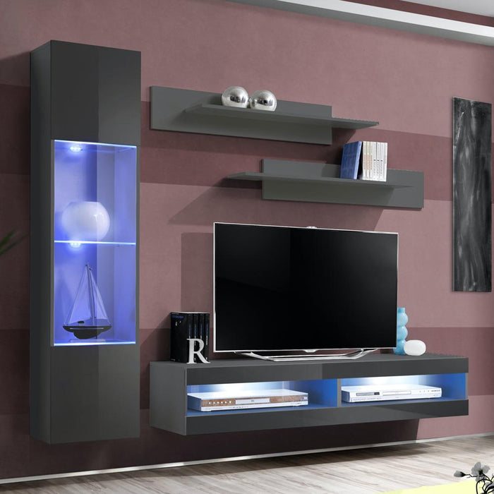 Fly G 34TV Wall Mounted Floating Modern Entertainment Center - Gray G3