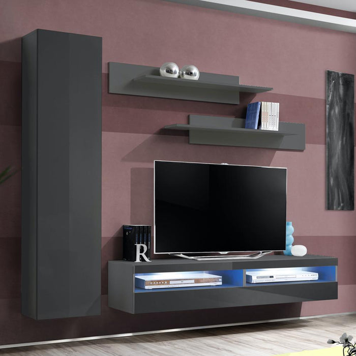 Fly G 35TV Wall Mounted Floating Modern Entertainment Center - Gray G1