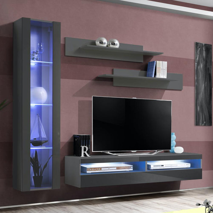 Fly G 35TV Wall Mounted Floating Modern Entertainment Center - Gray G2