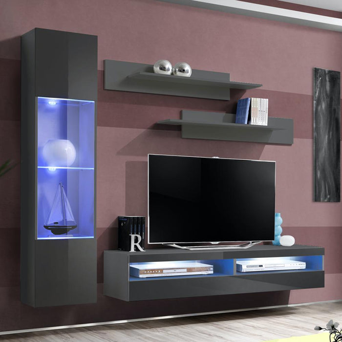 Fly G 35TV Wall Mounted Floating Modern Entertainment Center - Gray G3