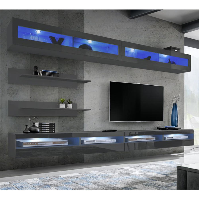 Fly I 34TV Wall Mounted Floating Modern Entertainment Center - Gray I2