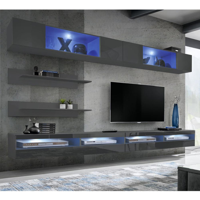 Fly I 34TV Wall Mounted Floating Modern Entertainment Center - Gray I3