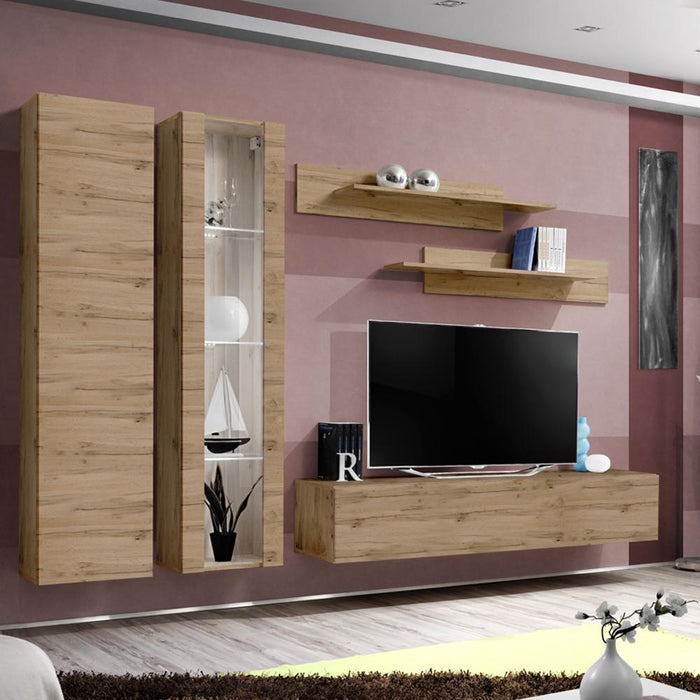 Fly A 30TV Wall Mounted Floating Modern Entertainment Center - Oak A4