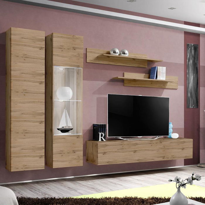 Fly A 30TV Wall Mounted Floating Modern Entertainment Center - Oak A5
