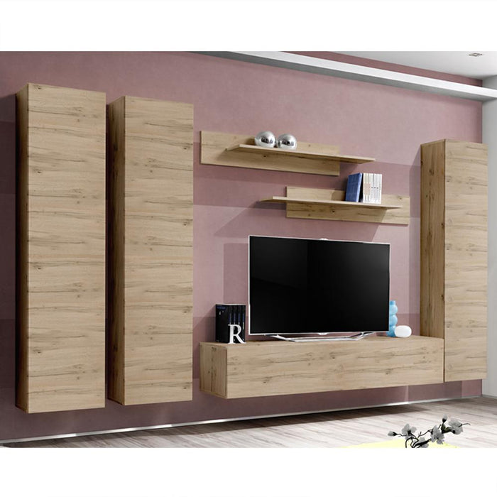 Fly C 30TV Wall Mounted Floating Modern Entertainment Center - Oak CD1
