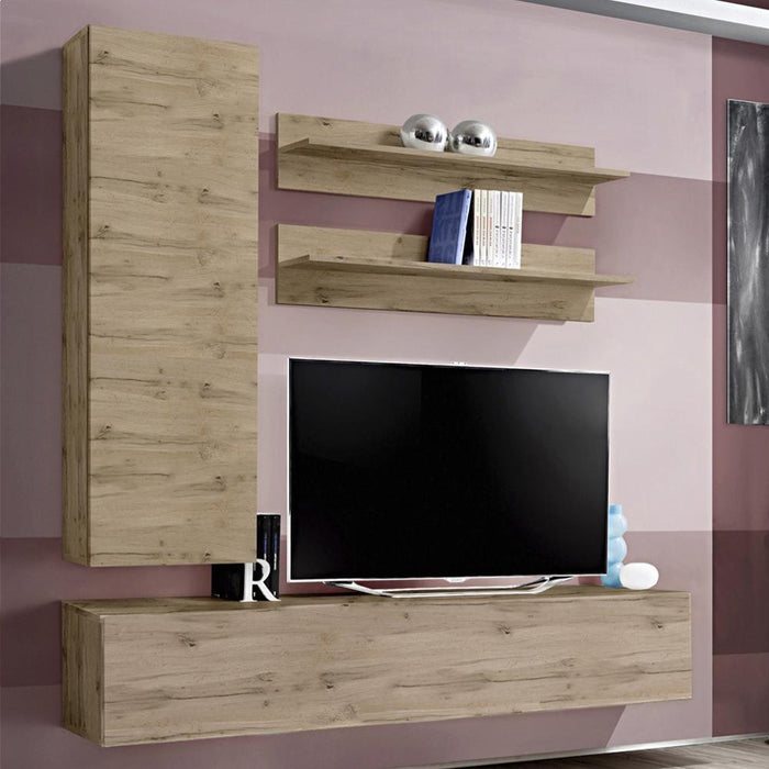 Fly H 30TV Wall Mounted Floating Modern Entertainment Center - Oak H1