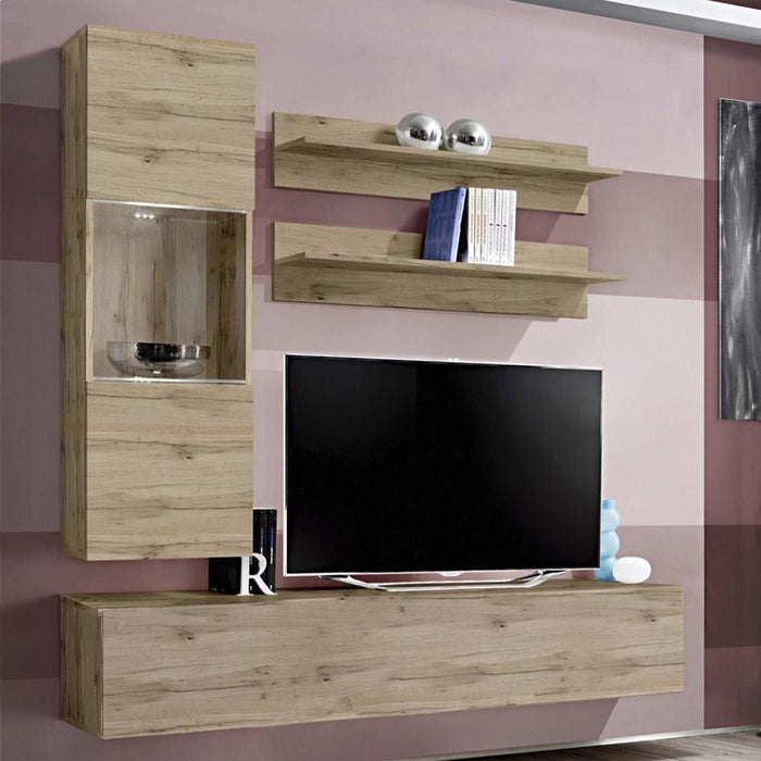 Fly H 30TV Wall Mounted Floating Modern Entertainment Center - Oak H3