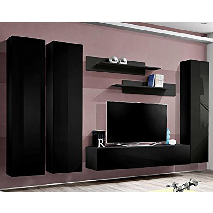 Fly C 30TV Wall Mounted Floating Modern Entertainment Center - Black CD1