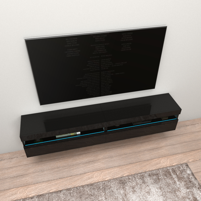 Ada Wall Mounted Floating Modern 39"-78" TV Stand - Black 78"