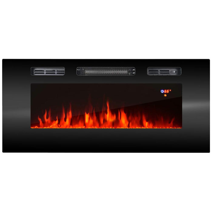 40" Electric Fireplace Recessed Wall Mounted Heater - Black