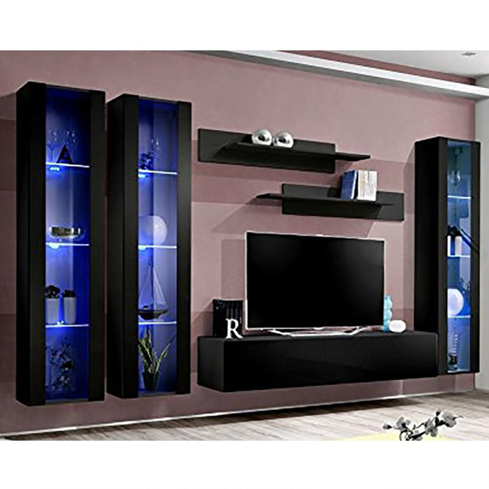 Fly C 30TV Wall Mounted Floating Modern Entertainment Center - Black CD2