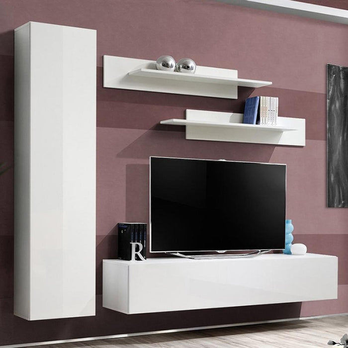 Fly G 30TV Wall Mounted Floating Modern Entertainment Center - White G1
