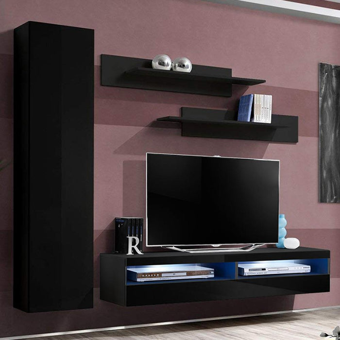 Fly G 35TV Wall Mounted Floating Modern Entertainment Center - Black G1