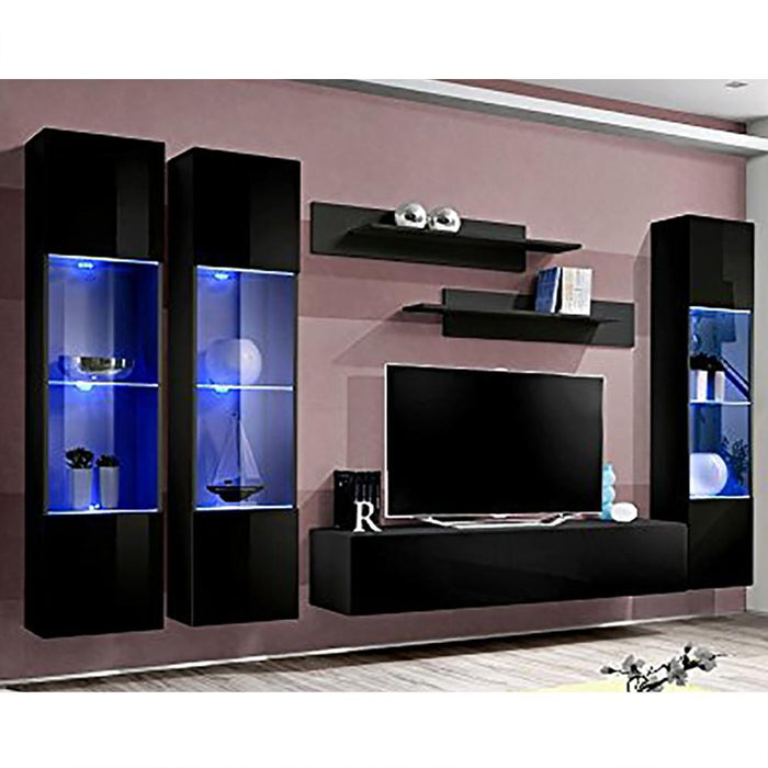 Fly C 30TV Wall Mounted Floating Modern Entertainment Center - Black CD3