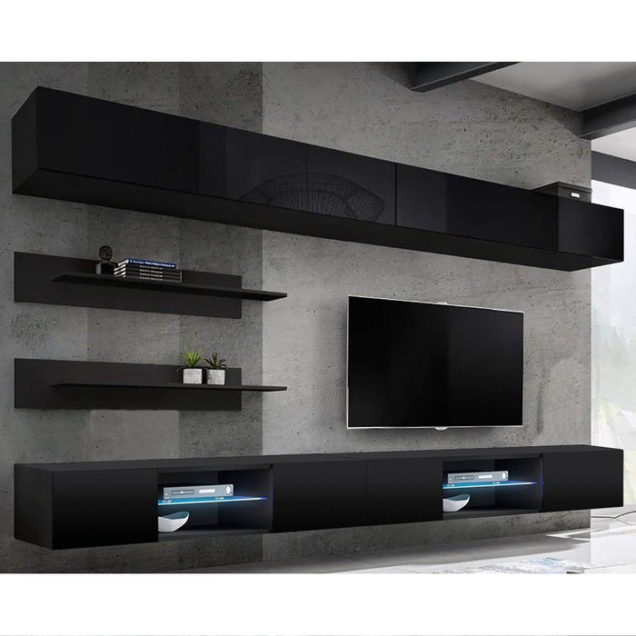 Fly I 33TV Wall Mounted Floating Modern Entertainment Center - Black I1