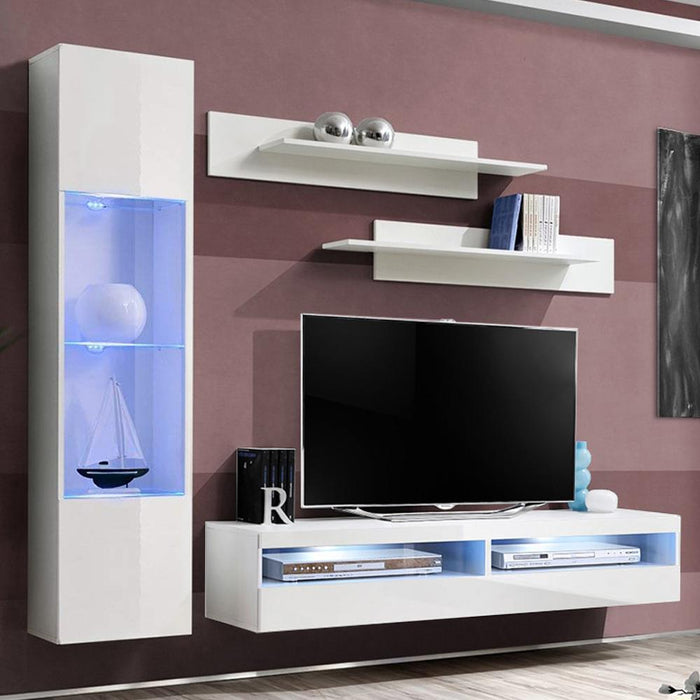 Fly G 35TV Wall Mounted Floating Modern Entertainment Center - White G3