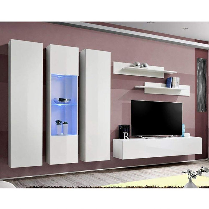 Fly C 30TV Wall Mounted Floating Modern Entertainment Center - White C5