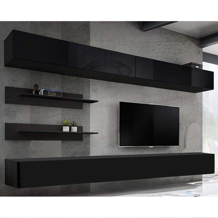Fly I 30TV Wall Mounted Floating Modern Entertainment Center - Black I1