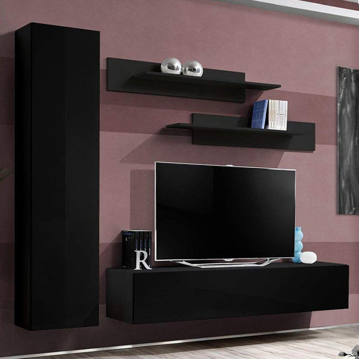 Fly G 30TV Wall Mounted Floating Modern Entertainment Center - Black G1