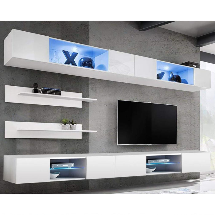 Fly I 33TV Wall Mounted Floating Modern Entertainment Center - White I3
