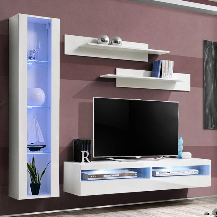 Fly G 35TV Wall Mounted Floating Modern Entertainment Center - White G2