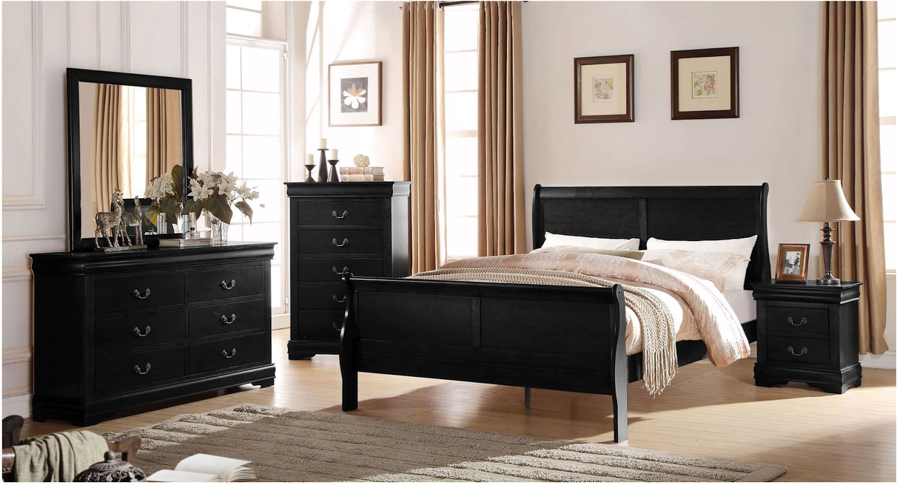 Furniture of America - Louis Philippe - Queen Bed & 1 Nightstand