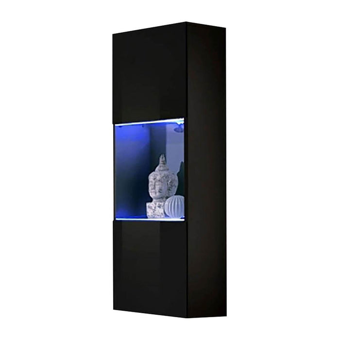 Fly Type-22 Wall Mounted Floating Bookcase Cabinet - Black