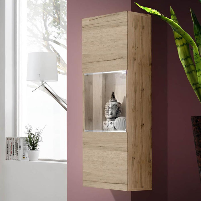 Fly Type-22 Wall Mounted Floating Bookcase Cabinet - Oak