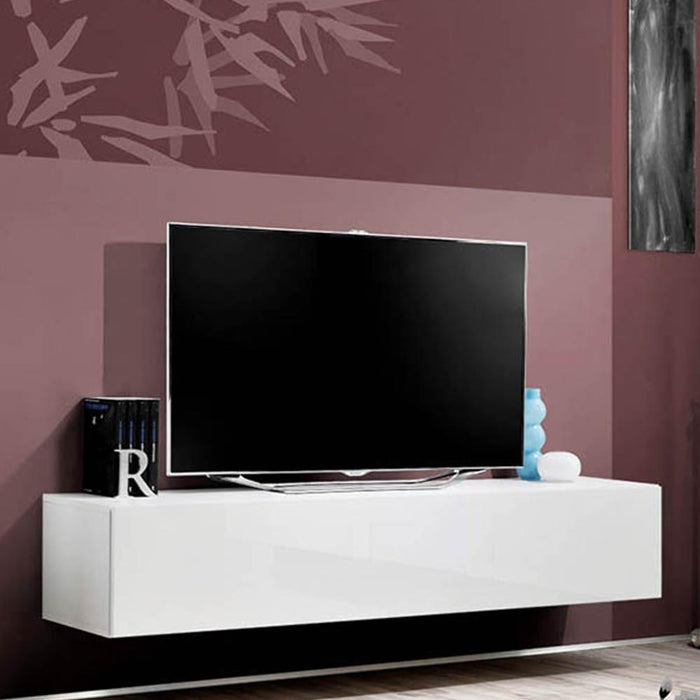 Fly Type-30 Wall Mounted Floating Modern 63" TV Stand - White