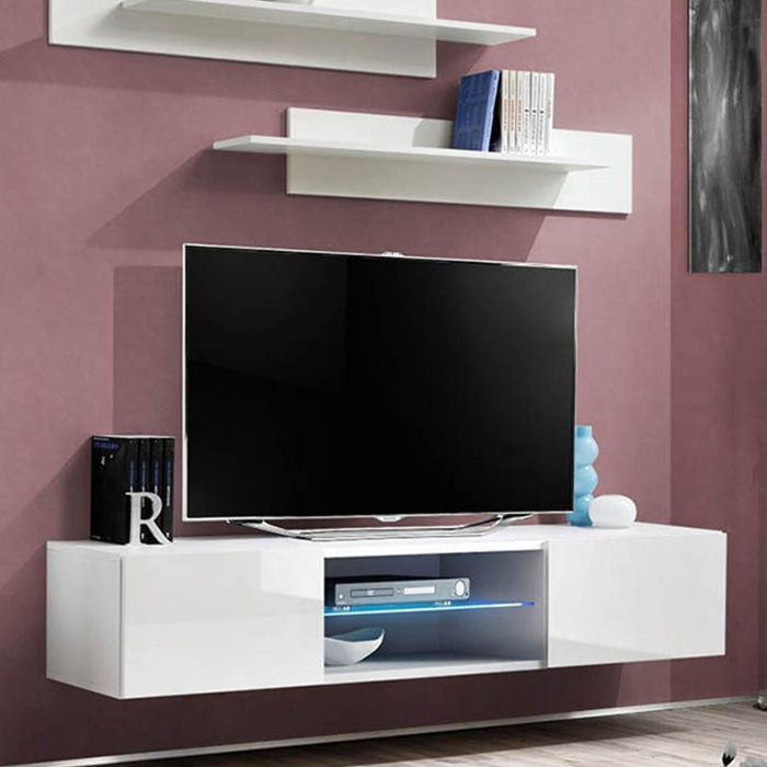 Fly Type-33 Wall Mounted Floating Modern 63" TV Stand - White