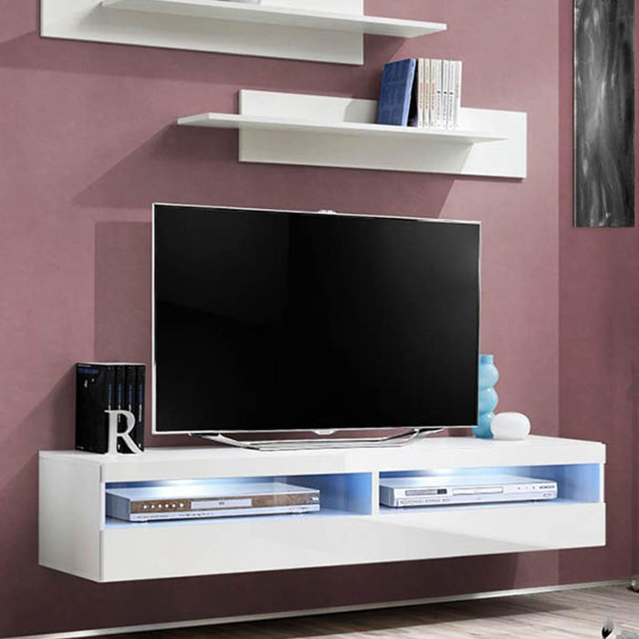 Fly Type-35 Wall Mounted Floating Modern 63" TV Stand - White